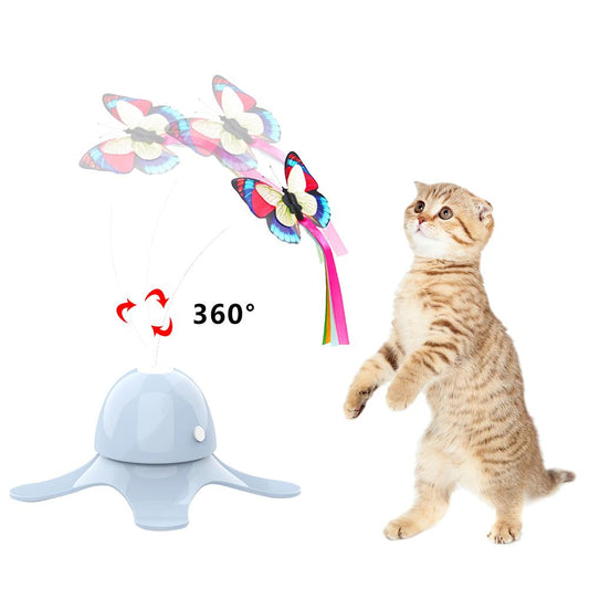 Interactive Electric Butterfly Cat Toy – Automatic Spinning Play Toy for Cats
