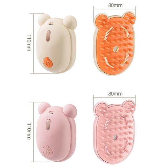 3-in-1 Cat Hair Removal Steam Brush – Grooming, De-Shedding & Massage Comb