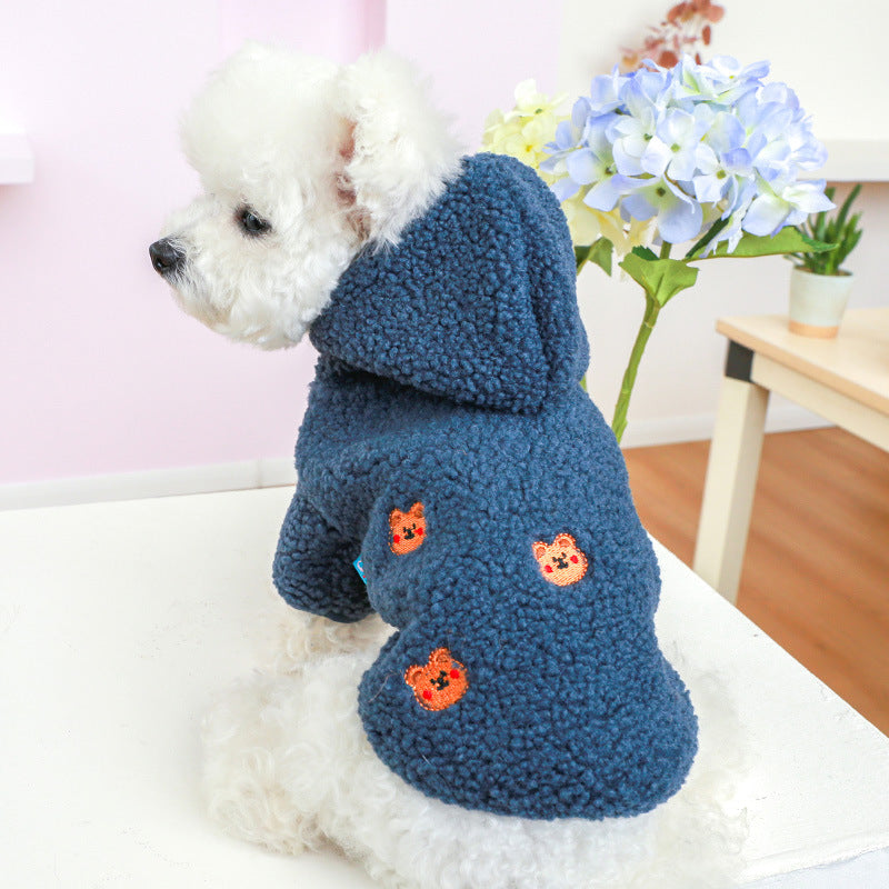 Warm Fleece Dog Hoodie Coat – Winter Jacket for Small Dogs