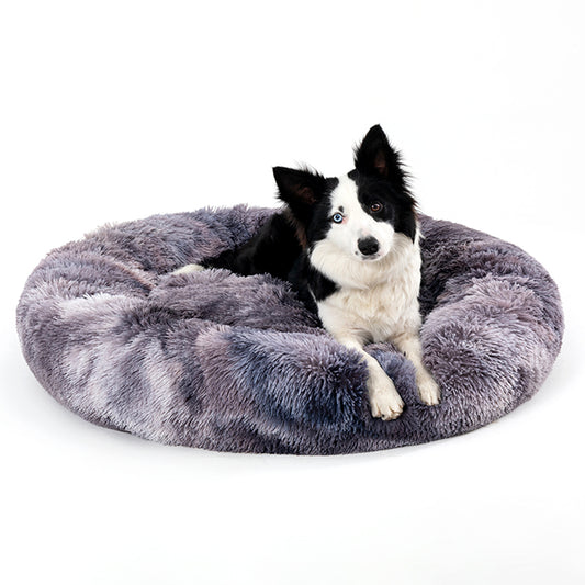 Calming Donut Dog Bed – Soft Plush Comfort Bed for Dogs (S–XL)