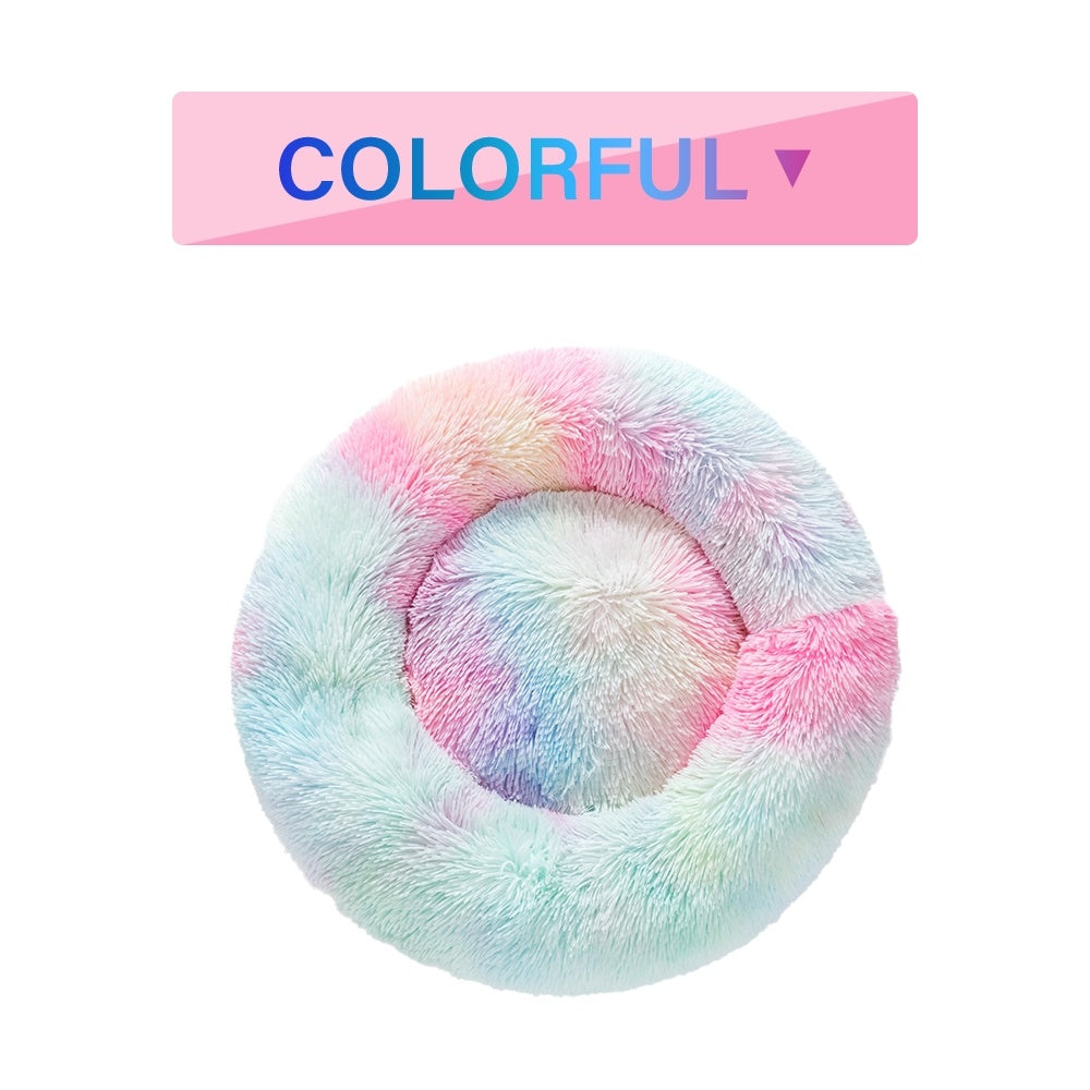 Calming Donut Dog Bed – Soft Plush Comfort Bed for Dogs (S–XL)